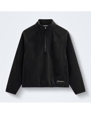 Women's Berghaus Bamburgh Mock Neck High Collar Long Sleeve Sweatshirt in BLACK