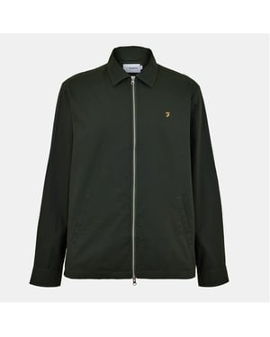 Men's Farah Radley Solid Patterned Overshirt in Evergreen