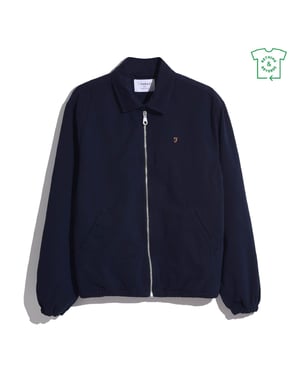 Men's Farah Cane Solid Patterned Overshirt in True Navy