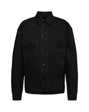 Men's Boss Collared Neck Trucker Regular Fit Jacket in Black 001