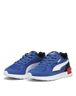 Boys Puma Graviton Low Top Trainers in Blu/Blk/Wht