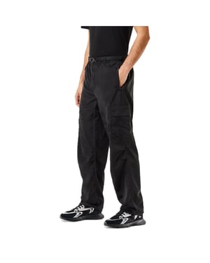 Men's Lacoste Straight Leg Track Pants with Side Pocket in Black