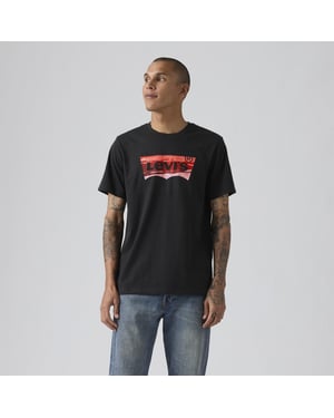 Men's Levis Wordmark Graphic Crew Neck Short Sleeve T-Shirt in 2 Jet Black