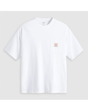 Men's Levis Text Graphic Crew Neck Short Sleeve T-Shirt in Bright White