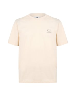 Men's C.P. Company Double Logo Tee in Frozen Dew 114