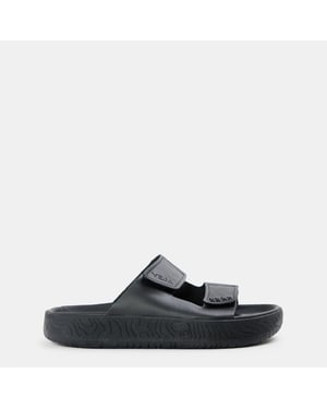 Women's VEJA Etna Leather Flat Sandals in Full Black