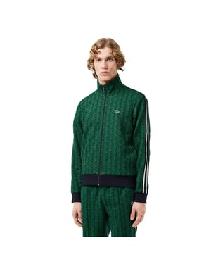 Men's Lacoste Over Print Tracksuit Top in Blue/Sorrel