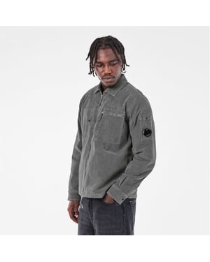 Men's C.P. Company Cord Overshirt in Gunmetal 921