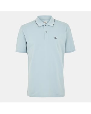 Men's C.P. Company Polo Shirt in Silver Blue 809