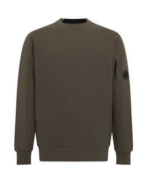 Men's C.P. Company Lens Crew Neck Sweatshirt in Ivy Green 683