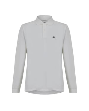 Men's C.P. Company Polo Shirt in Gauze White 103