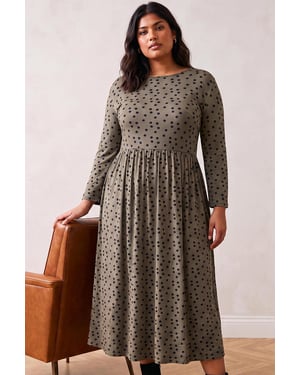 Curve Polka Dot Stretch Dress