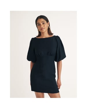 Women's Nobodys Child Hannah Boat Neck Mini Dress in Black