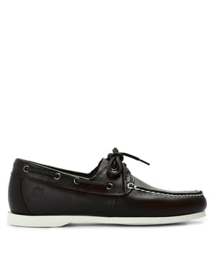 Men's Timberland Lace-Up Moc Toe Boat Shoes in Navy