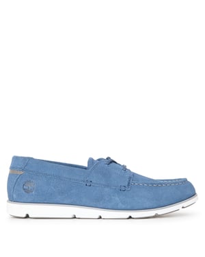 Men's Timberland Grafton Bay Lace Up Moc Toe Loafers in Dark Blue Suede