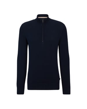 Men's Boss Hbb Ebrando Zipped Top Design Jumper in Dark Blue 404