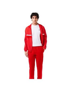 Men's Lacoste Long Sleeve Sweatshirt Athletic Tracksuit in Redcurrant Bush