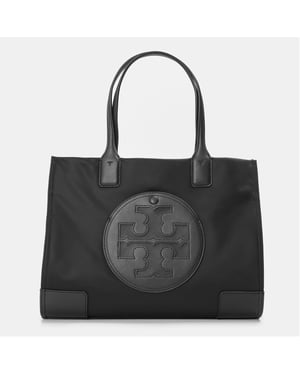 Accessories Tory Burch Ella Small Tote with Embossed Logo in Black