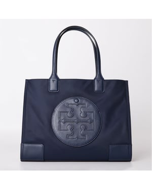 Accessories Tory Burch Ella Small Tote with Embossed Logo in Tory Navy