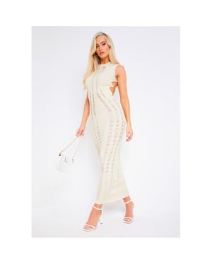 Women's Missy Empire Corset Maxi Chain Dress in Cream