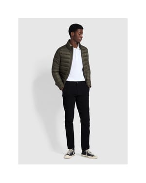 Men's Farah Joel Solid Patterned Puffer Jacket in Evergreen