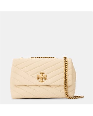 Accessories Tory Burch Tory Stripe Patterned Cross Body Bag with Gold Tone Hardware in New Cream