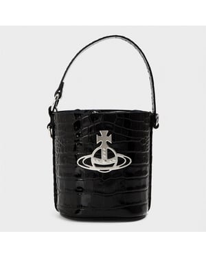 Accessories Vivienne Westwood Viv Daisy Croc Bucket Bag in Black