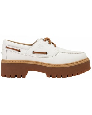 Timberland Stone Street Womens White Boat Shoes