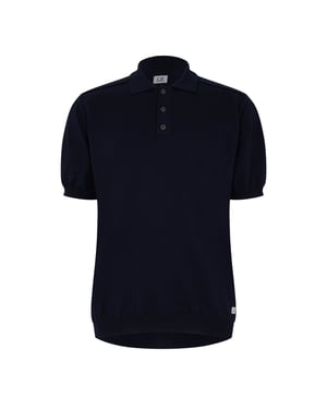 Men's C.P. Company Short Sleeve Polo Shirt in Ttl Eclipse 888
