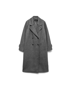 Vero Moda vmeva long coat noos 10348666 medium grey melange