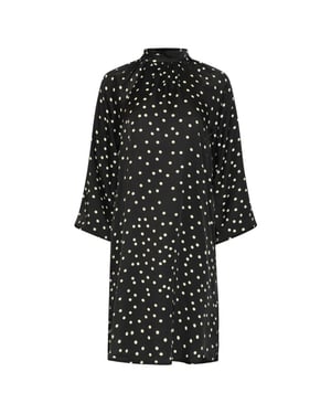 Smashed Lemon Korte jurk met stippenprint en strikceintuur |