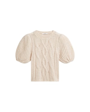 Summum Puff sleeve sweater cozy cable knit sweaters 7s8041-70102