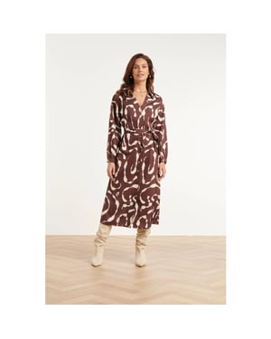 Smashed Lemon Midi blousejurk met abstracte print |