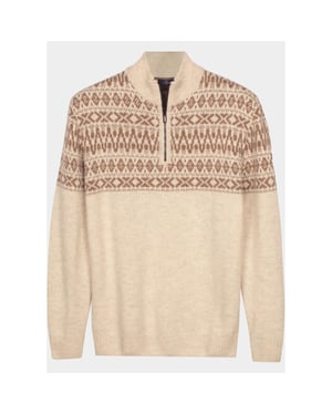 Baileys Half zip 10gg, nordic knit jacquard at 628428/825