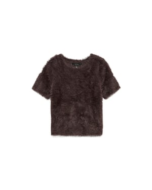 Vero Moda vmfluffy ss o-neck pullover 10336640 chocolate torte