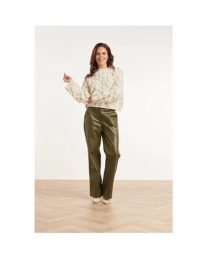Smashed Lemon Rechte pantalon van faux leather |