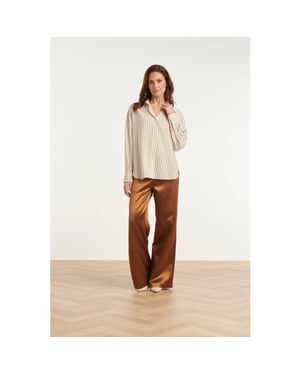 Smashed Lemon Satijnen wide leg broek |