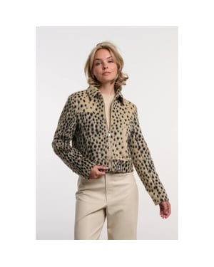 Rino & Pelle Touka.7502613 rino en pelle jacket with zip closure cheetah