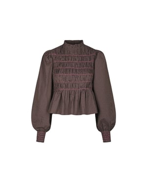 Neo Noir oliana check blouse 170534 306 dusty brown