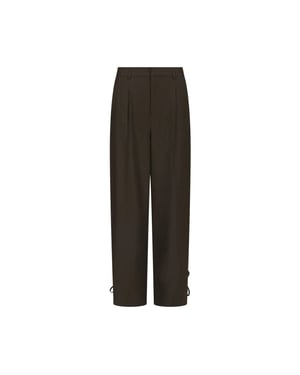 Neo Noir isotta structure tie pants 170430 676 dark brown