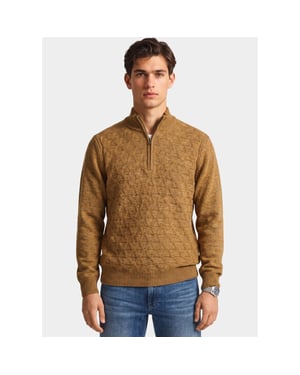Bos Bright Blue Half zip 1189/40432 d. mustard