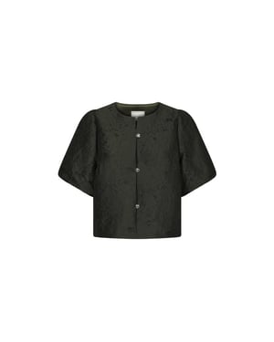 Neo Noir aisa brocade blouse 1669 155 dark green