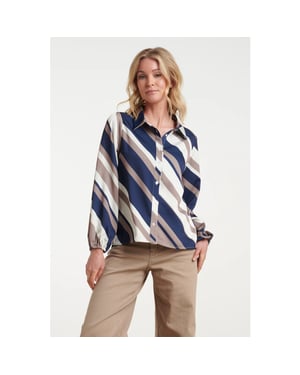Smashed Lemon Blouse met moderne strepenprint |