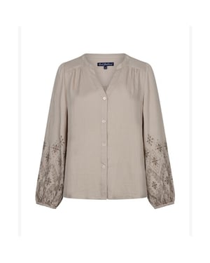Red Button Blouse srb5152 light truffle