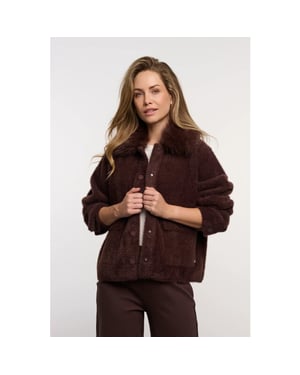 Rino & Pelle Nia.5002613 rino en pelle jacket with detachable collar coffee roast