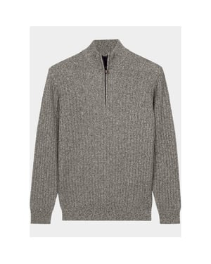 Baileys Half zip all-over twisted structure kn 628445/985