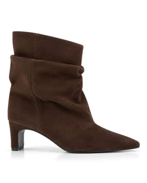 DWRS Label Perugia dark brown enkellaars met hak dames
