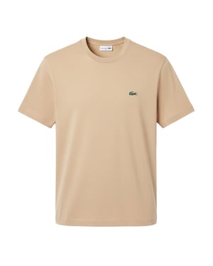 Men's Lacoste Fit Cotton Interlock T Shirt in Beige