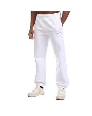Men's Off White Arrow Pocket Slim Sweatpants in White Black