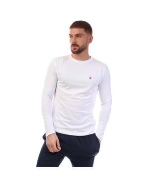 Men's Farah T Shirt And Pant Set in White Navy